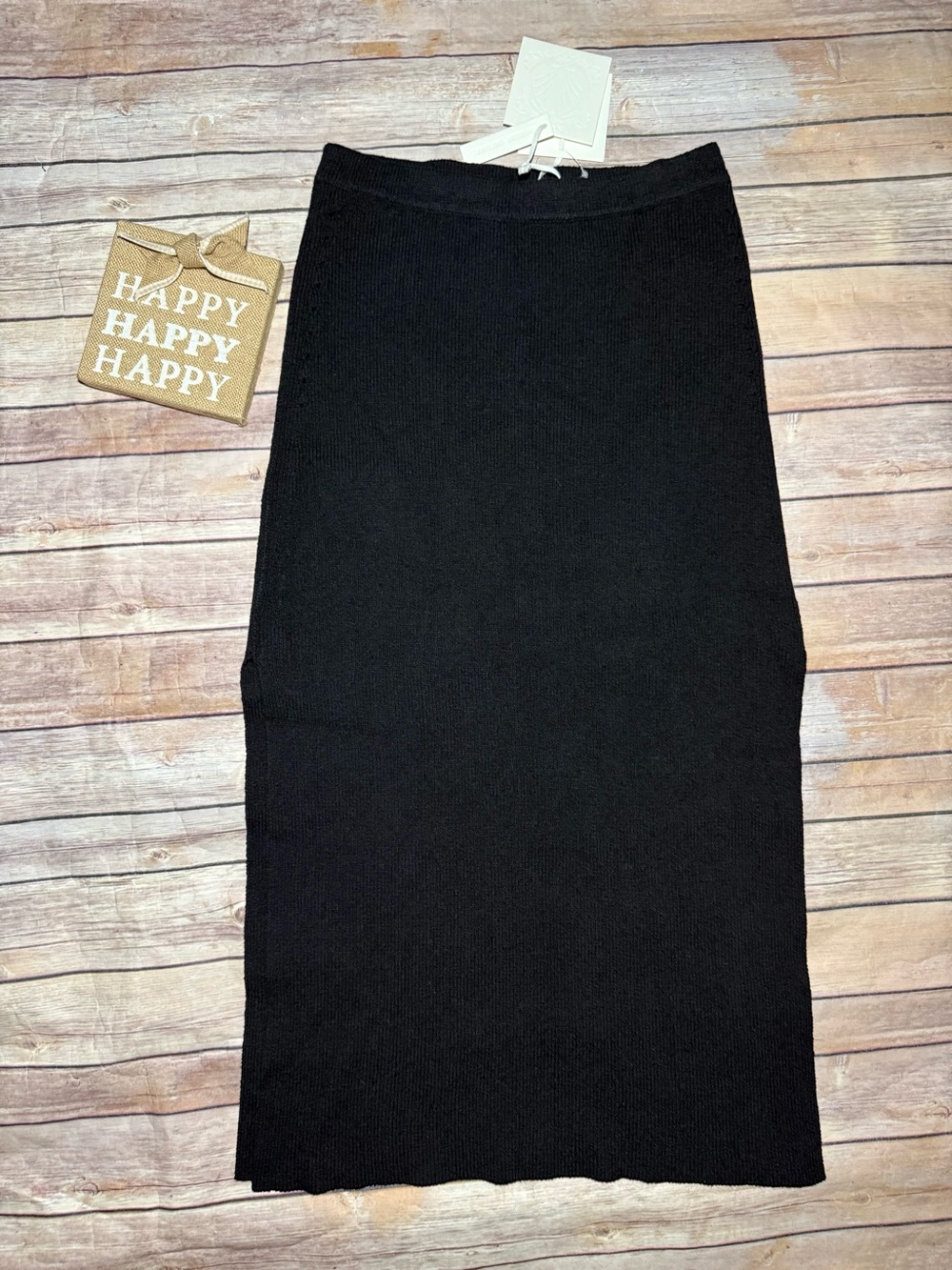 Loulou de Saison Aalis Cotton-Blend Rib-Knit Midi-Skirt size L NWT - Picture 2 of 14